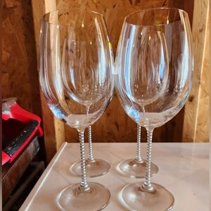 Ultima Silver by Mikasa Wine Glass Set with Silver Accent